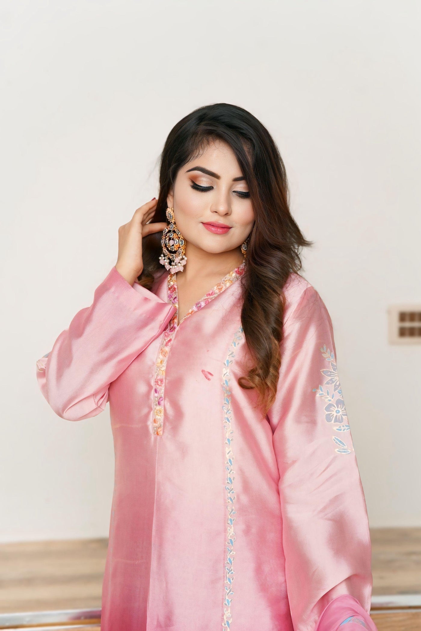 Pure Sheesha Silk Suit 3 piece ( Block printing all colors available ))