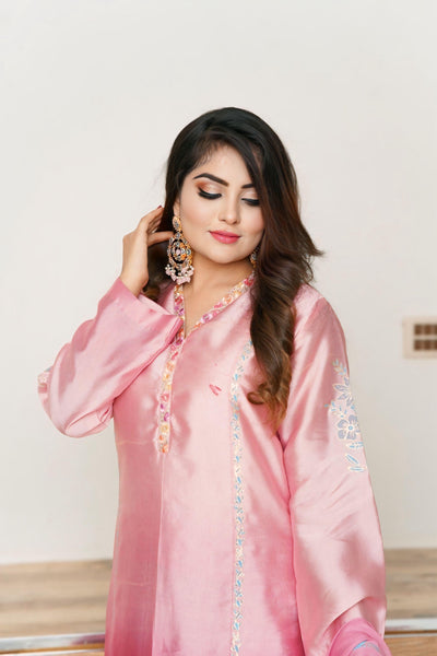 Pure Sheesha Silk Suit 3 piece ( Block printing all colors available ))