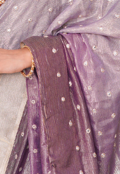 Light Purple Salwar Kameez 3 Piece ( Shafon fabric + Sequence and zaree work )